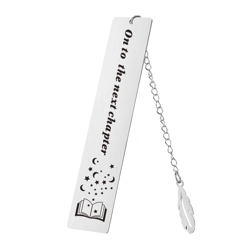 Fashion Creative Metal Stainless Steel Lettering Bookmark