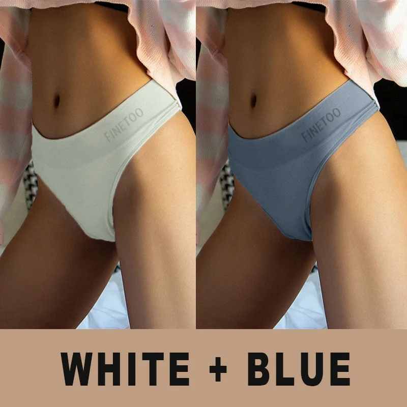 M-2XL Bodyshaper Panties Women Underwear 2PCS/Set Panties Female Lingerie Sexy G-string Underpants Solid Color Pantys Body Slim