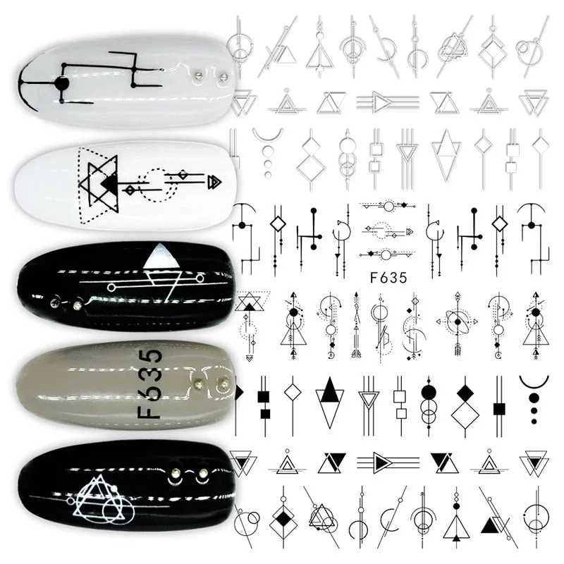 1PC Love Heart Designs 3D Nail Sticker Valentines's Day Black Red Transfer Decals Slider Gifts For Nails Decoration Manicures-Nail Inspo