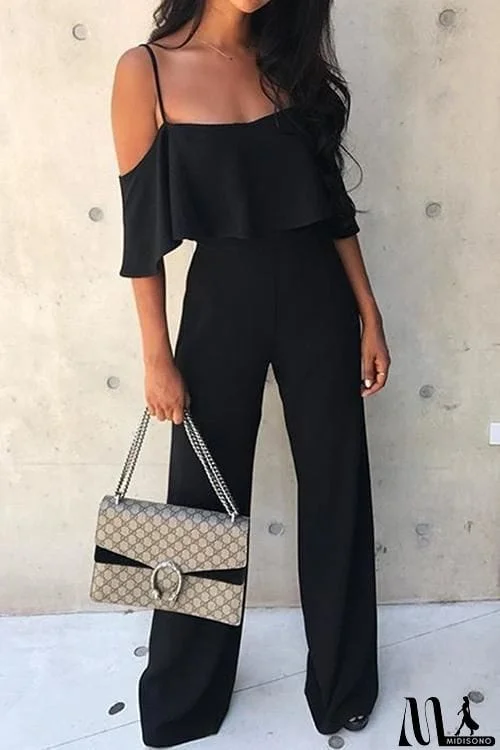 Off Shoulder Ruffles Jumpsuit