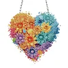 Diamond Painting Acrylic Single-Sided  Heart Flower Hanging Pendant