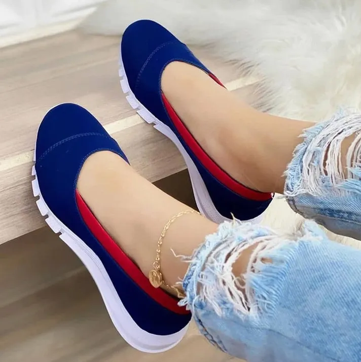 Ladies Handmade Solid Color Women Shoes Classic Casual Flat Heel Shoes Comfortable Non-slip Fashion Zapatos De Mujer Sneakers 530-1