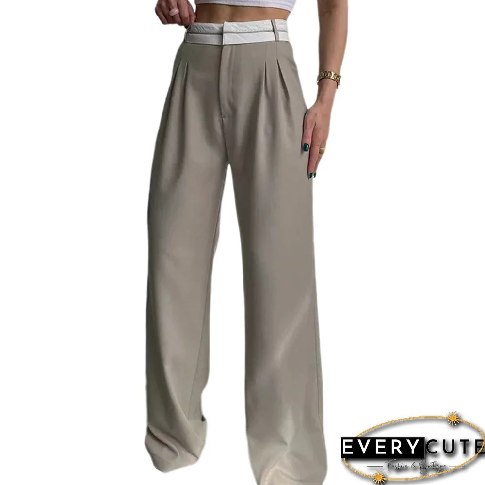 Gray Floor Long Pants with Pocket