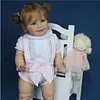 [New]20" Blue Eyes Cloth Body Reborn Toddler Baby Girl Doll Tomat with Short Curly Brown Hair - RBBI-Myrebornbabydoll&reg; Myrebornbabydoll&reg;