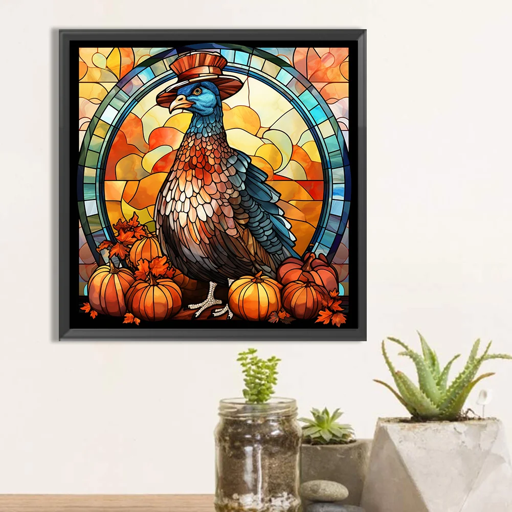 Diamond Painting - Full Round Drill - Pumpkin Turkey(Canvas|40*40cm)