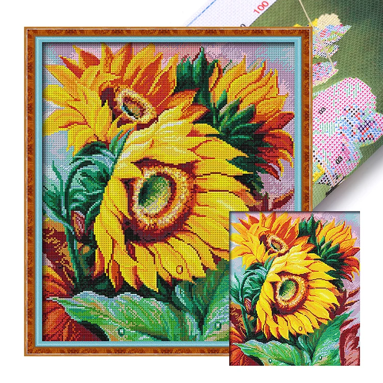 Spring-Sunflower (48*55cm) 11CT Stamped Cross Stitch gbfke