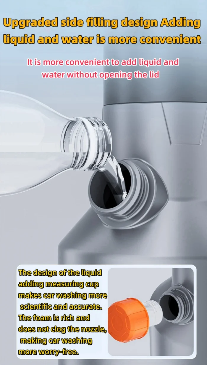 Electric car wash foam spray bottle