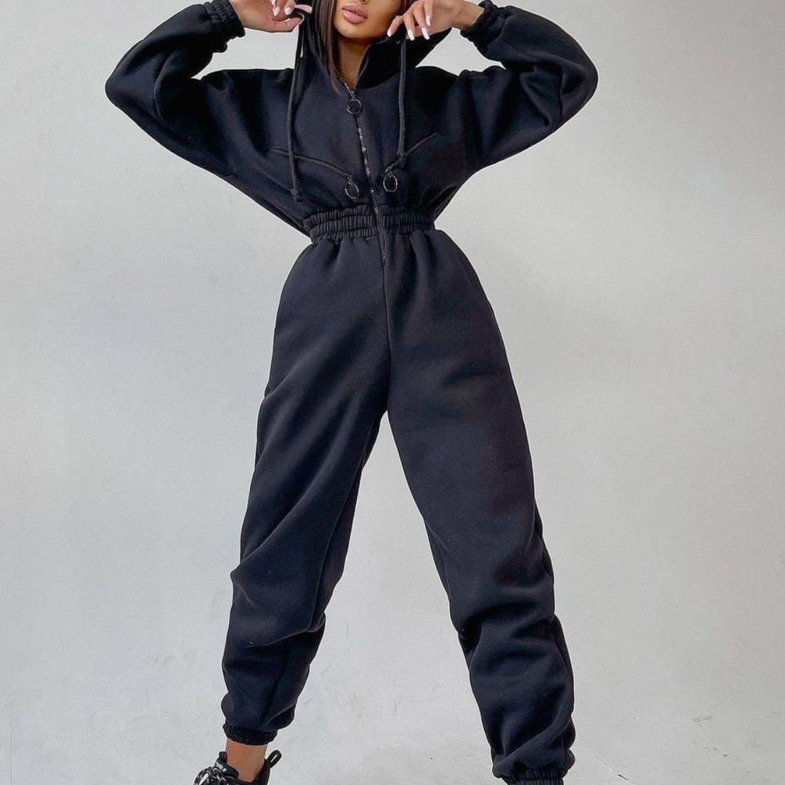 Women's Athletic Hooded Jumpsuit