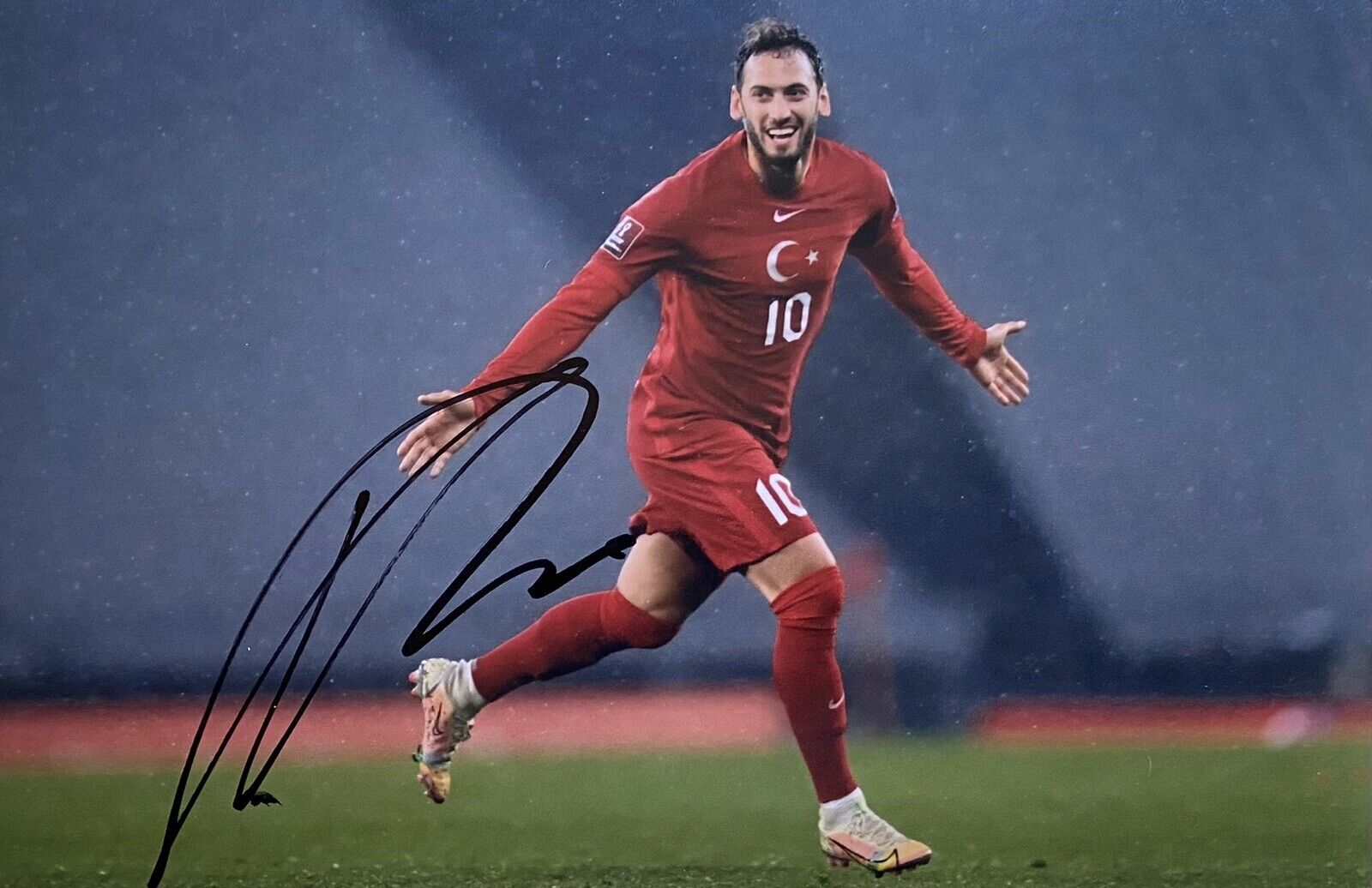 Hakan Calhanoglu Genuine Hand Signed Turkey 6X4 Photo Poster painting, See Proof