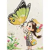 Diamond Painting-DIY Special Shaped Drill Pearl Painting Butterfly and Girl(30x40cm)