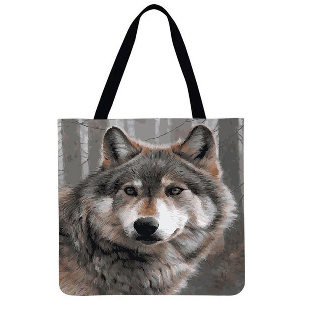 Linen Tote Bag-Wolf