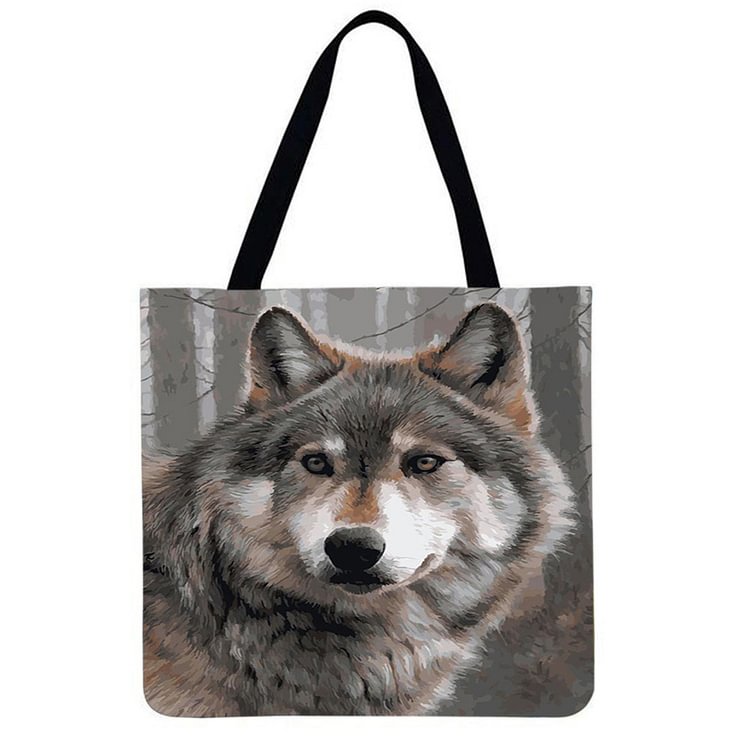 Wolf - Linen Tote Bag