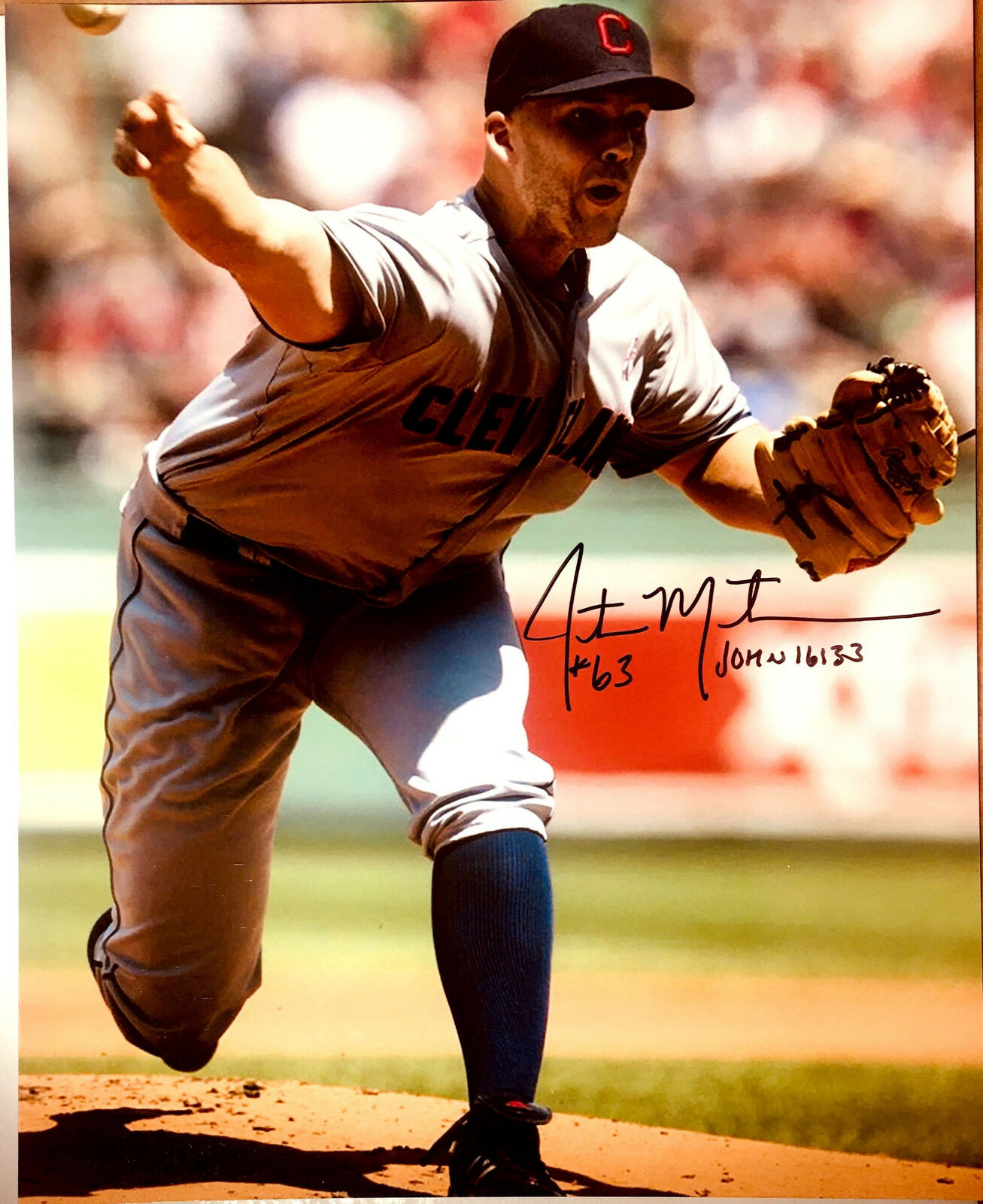 Justin Masterson Signed 8x10 Photo Poster painting Boston Red Sox Cleveland Indians Autograph