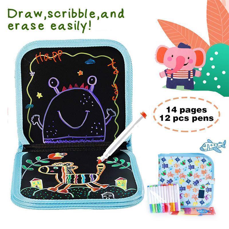 Portable Erasable Doodle Pad Drawing Pad (12 Pens Included) | 168DEAL