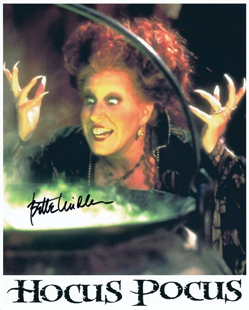 BETTE MIDLER signed WALT DISNEY'S HOCUS POCUS 8x10 w/ coa BUBBLING CAULDRON