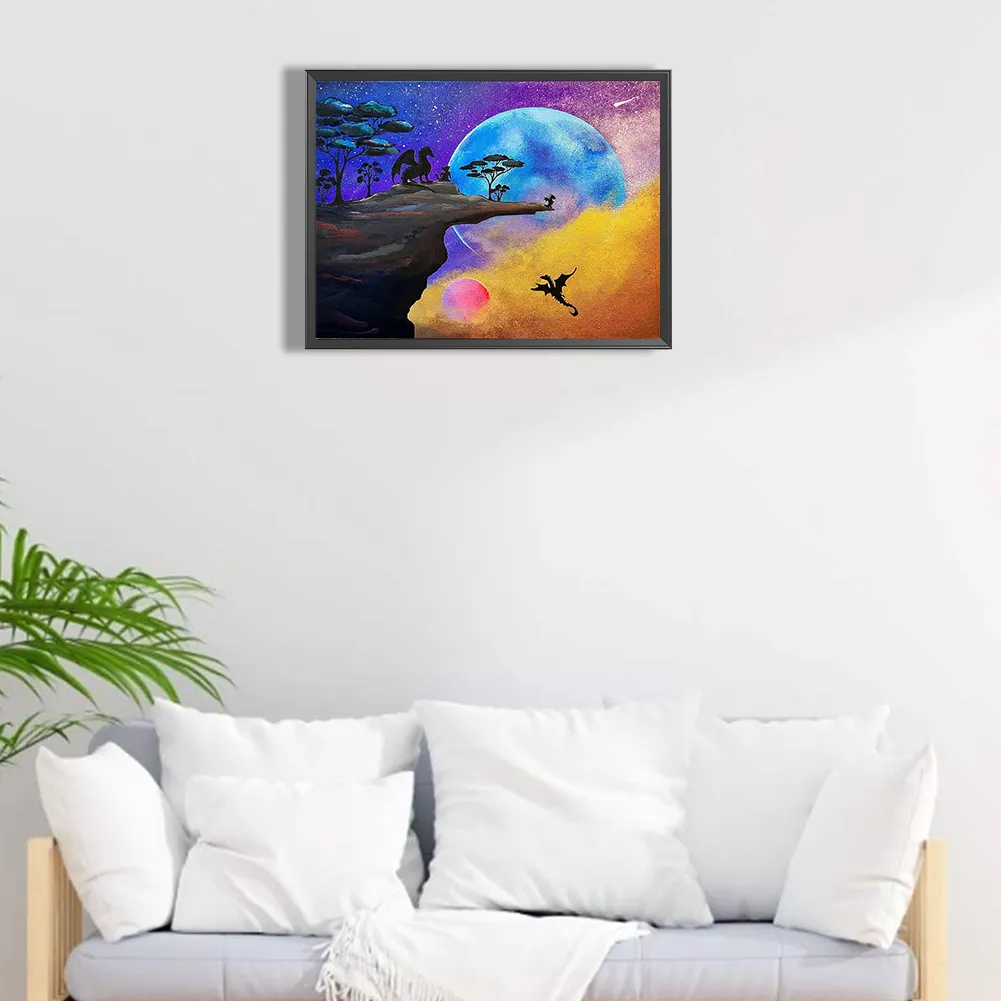 Full Round Diamond Painting 40*30cm - Young Dragon Learns To Fly