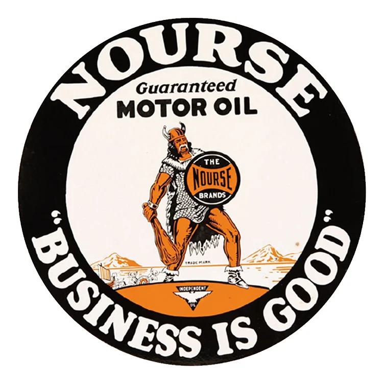 Nourse Motor Oil - Round Vintage Tin Signs/Wooden Signs - 11.8x11.8in