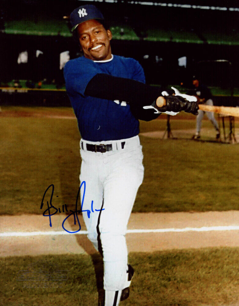 Billy Sample Signed NY Yankees 8x10 Photo Poster painting (SC SOA) Atlanta Braves Texas Rangers