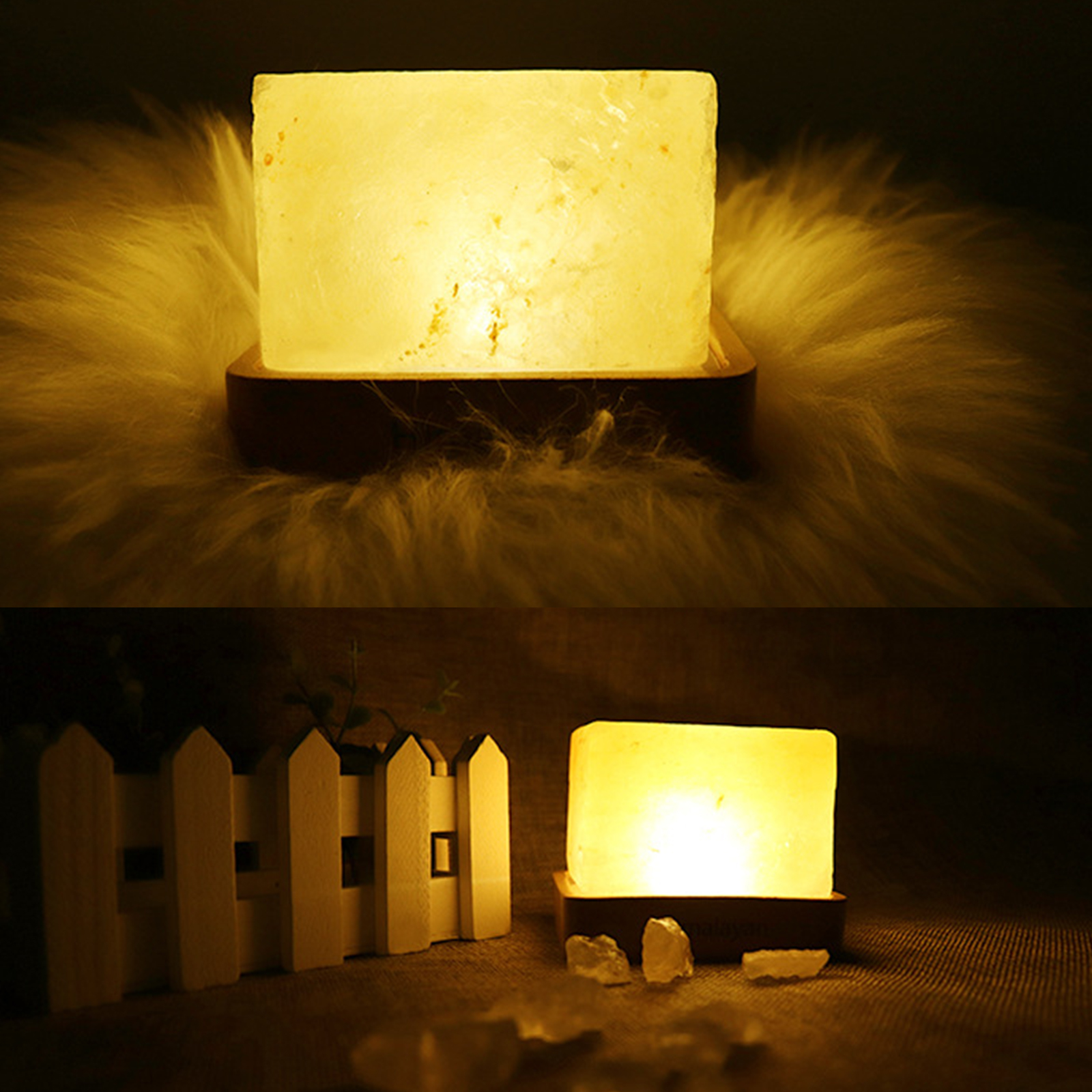 

USB Himalayan Salt Lamp LED Air Purifier Hand Carved Rock Salt Night Light, 501 Original