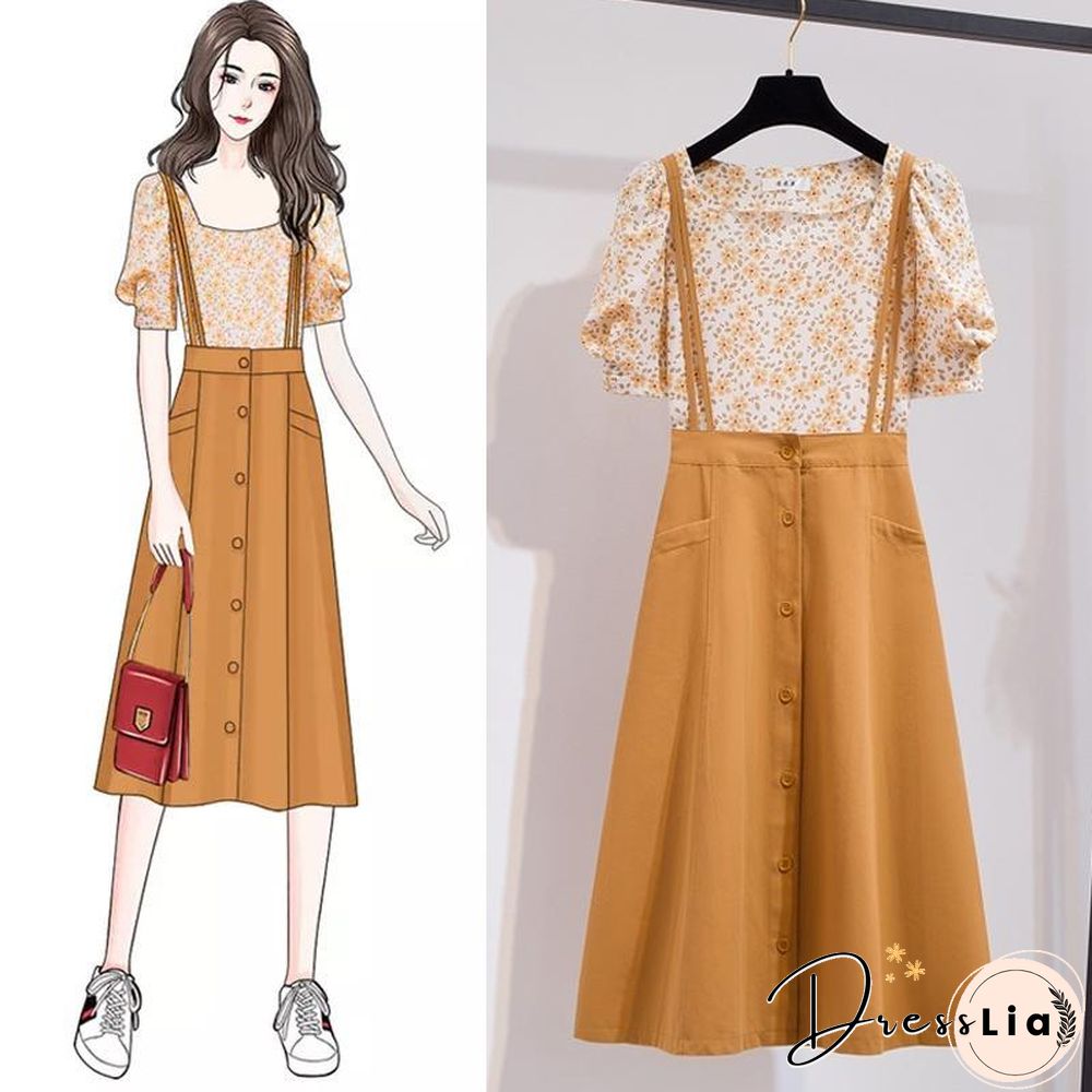 Sweet Floral Tee+Cami Dress P15765
