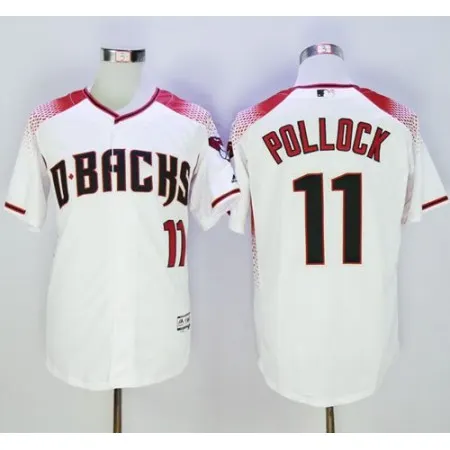 Diamondbacks #11 A. J. Pollock White/Brick New Cool Base Stitched MLB Jersey