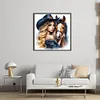 Girl With Horse-11CT Stamped Cross Stitch 40*40cm/15.75*15.75in tapestrymarket