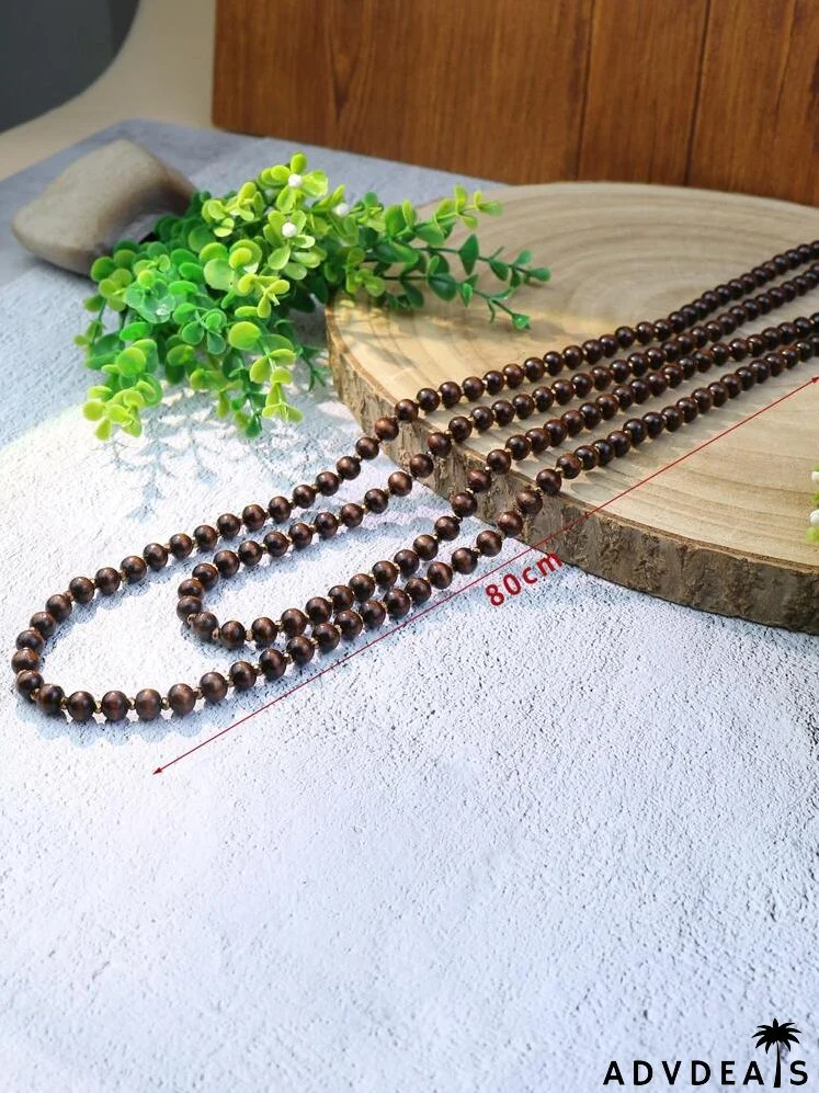 Wooden Beaded Layered Necklace