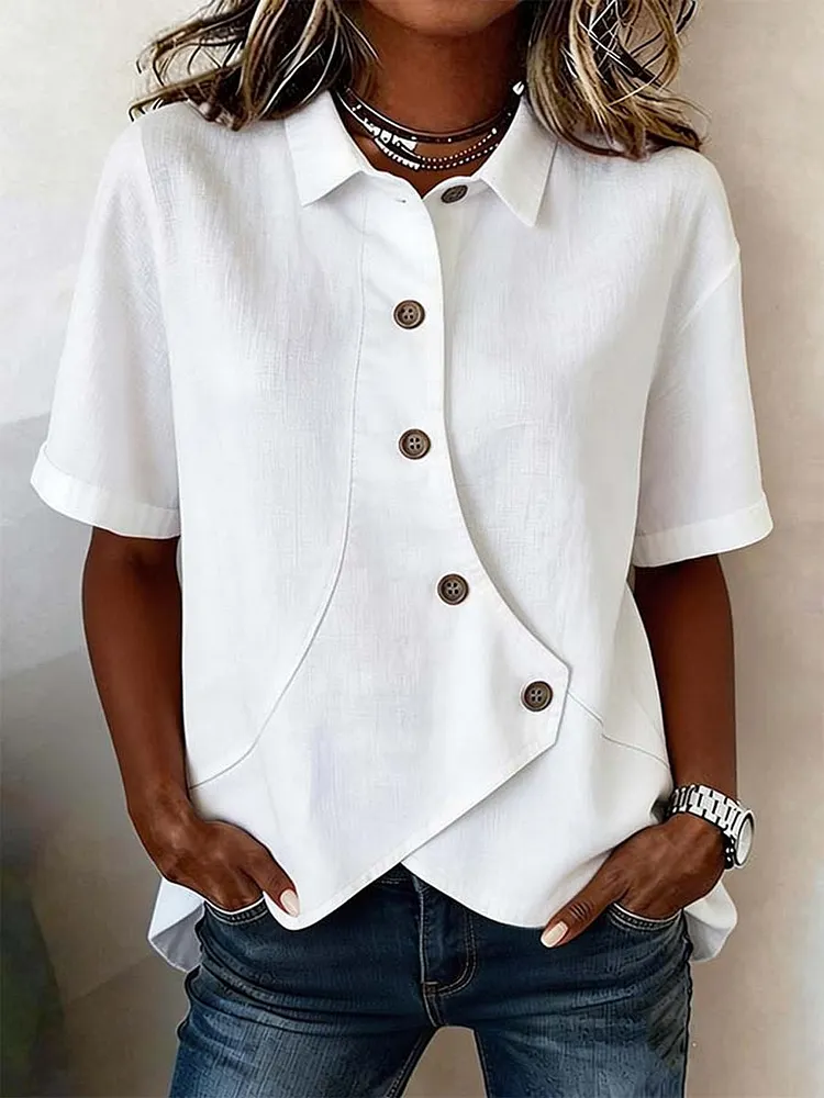 Women's Asymmetrical Short-sleeve Shirt