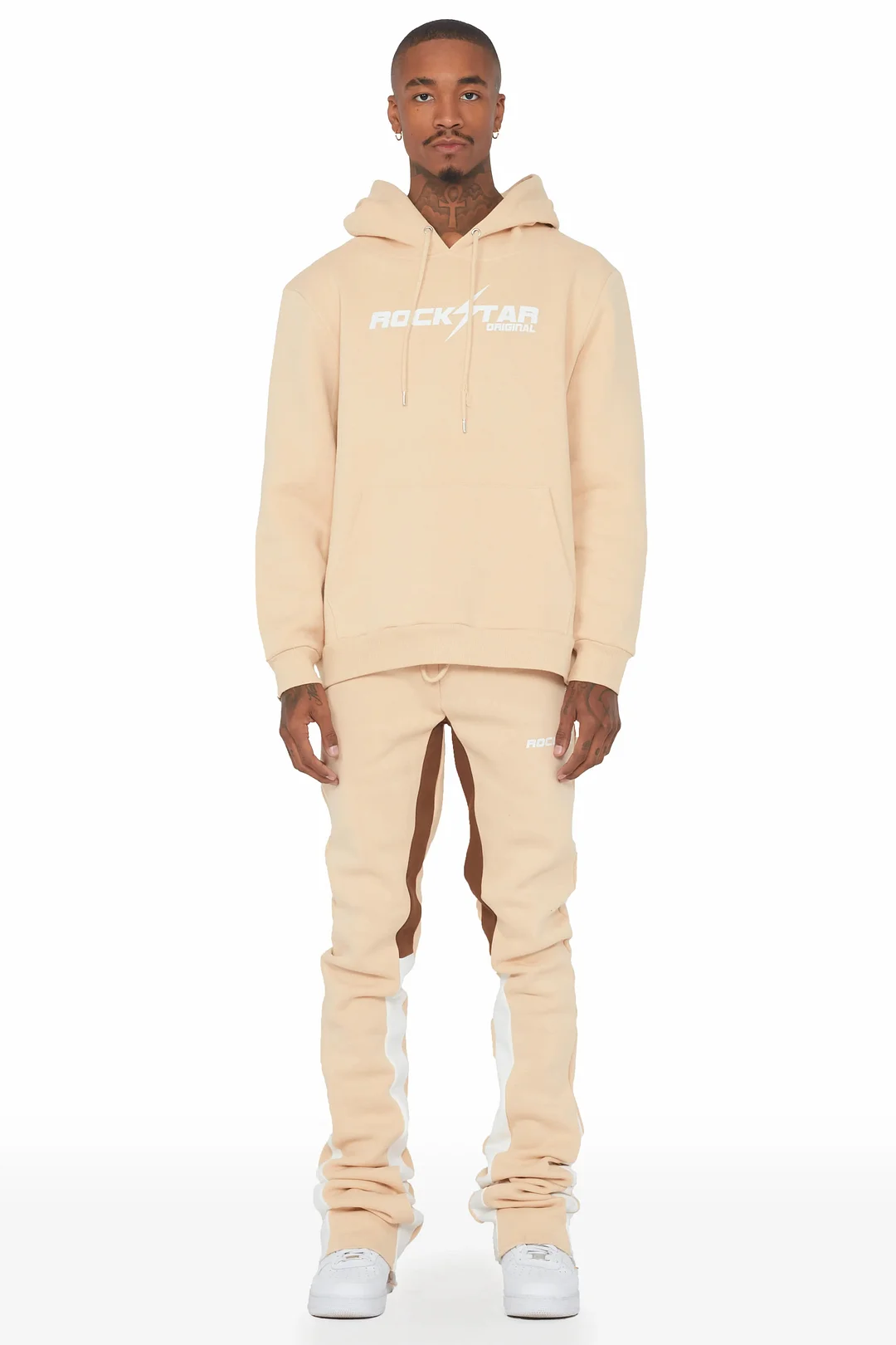 Toby Beige Super Stacked Flare Track Set