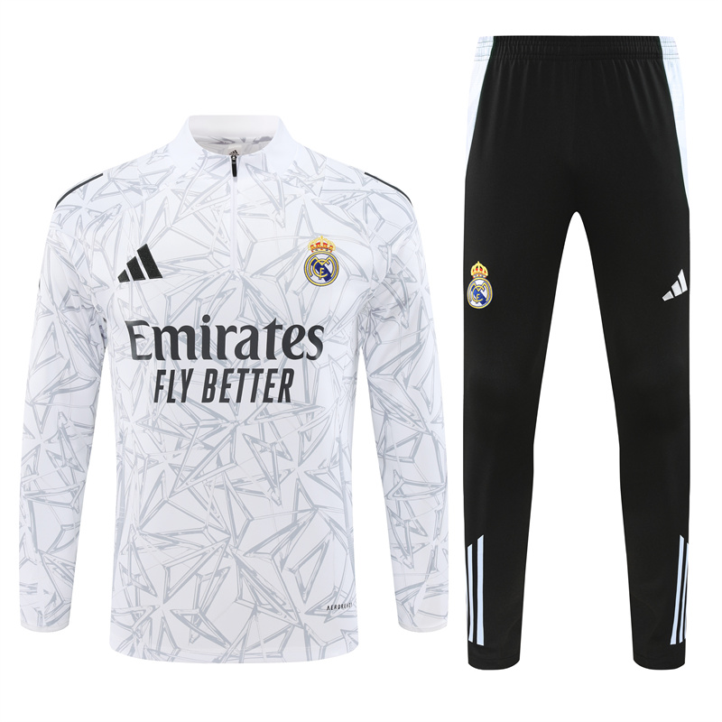 Real Madrid 24-25 Long Sleeve Training Set - White Camouflage