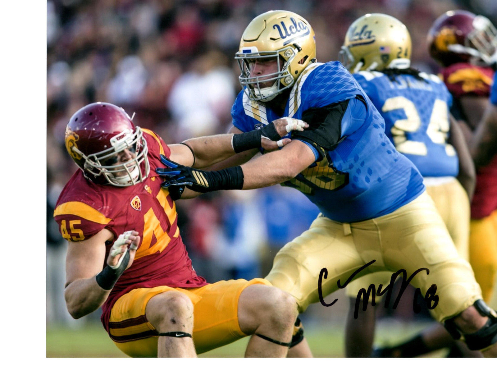 Connor McDermott UCLA Bruins signed autographed 8x10 football Photo Poster painting 2017 Draft b