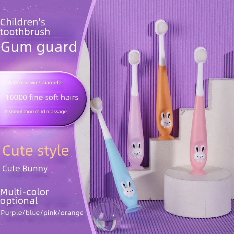 Children's Hair Toothbrush Cartoon Rabbit Soft Hair Toothbrush 1-12 Years Old Baby Soft Hair Oral Cleaning Toothbrush Box