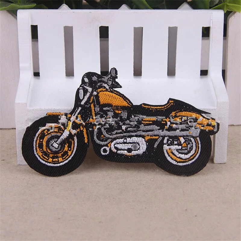 Motorcycle Patches Bicycle Iron On Patches For Clothes Stickers Embroidered Patch Jacket Applique Badge Fabric Sewing Accessory