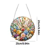 (Upgrade Size)DIY Diamond Painting Art Double Sided Effect Pendant Colorful Stained Glass Hanging Ornament Kit(rFlowers)