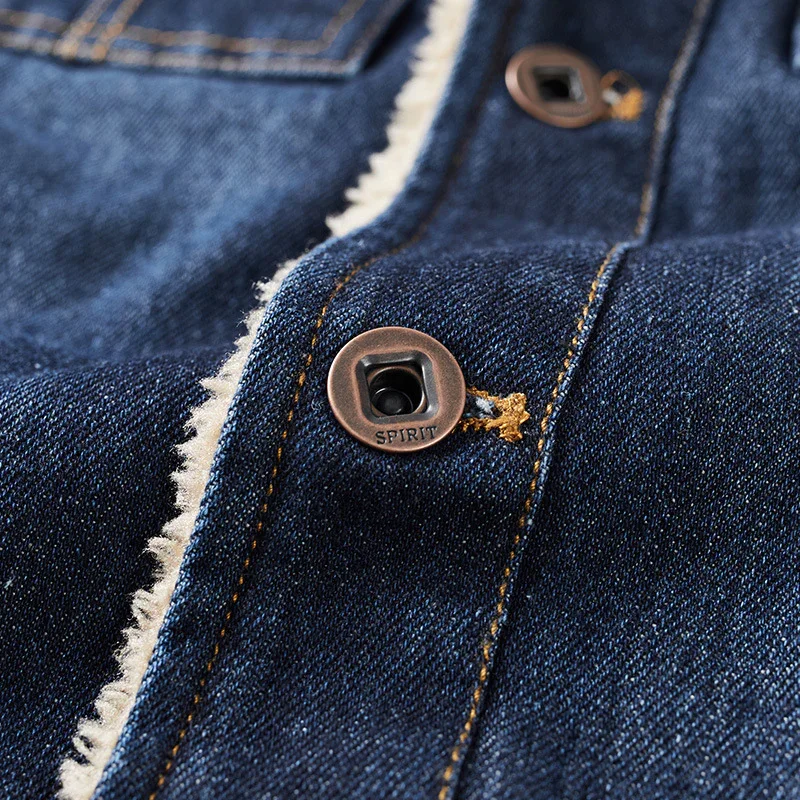 Men's Casual Fleece Denim Vest Jacket