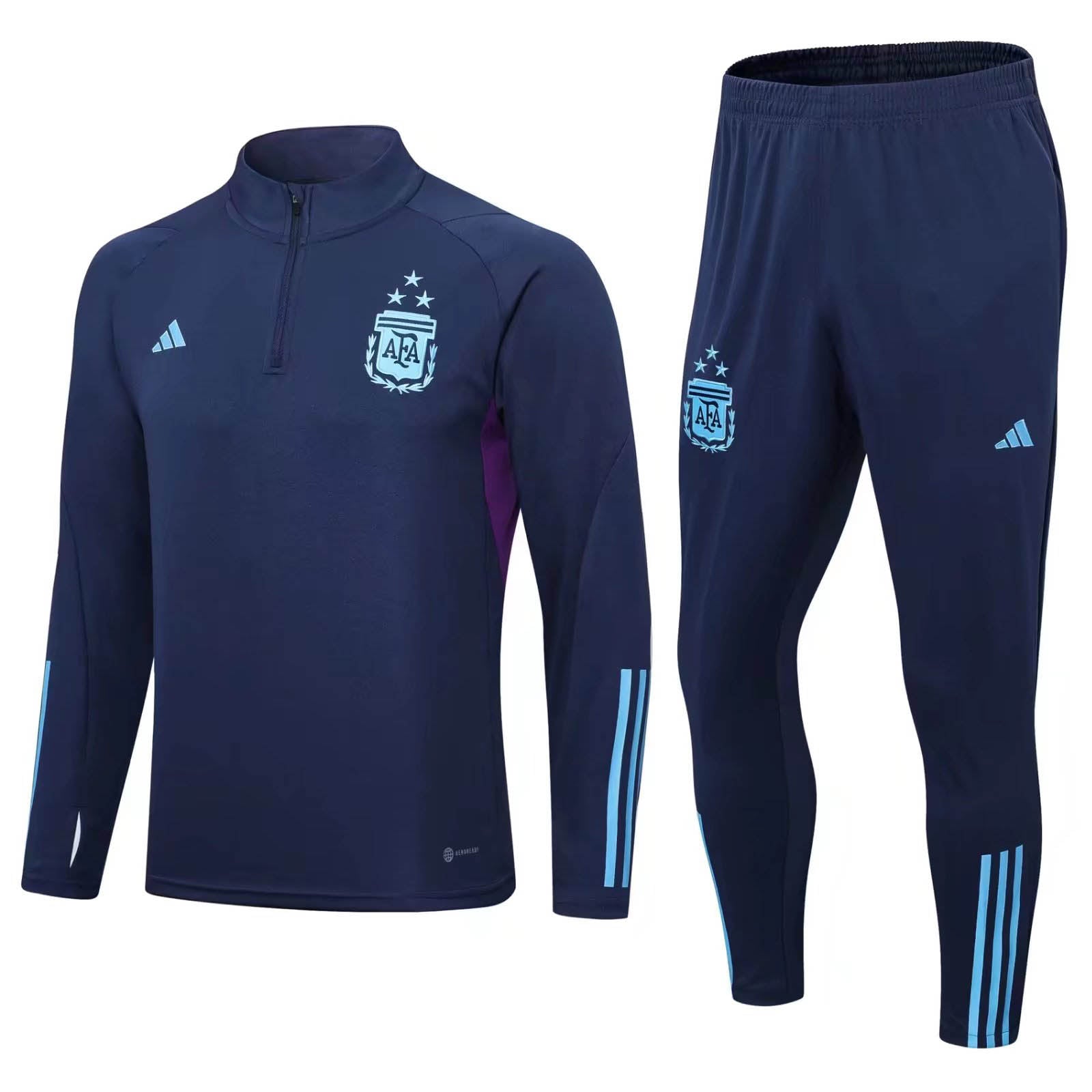 2022 Argentina Half-Pull Training Suit Royal Blue Jersey mysite