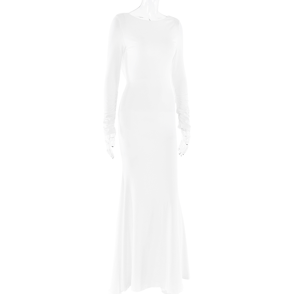 Elegant Long Sleeve Bodycon Party Club Evening Dress Women Sexy Backless SlimVestido Fashion Autumn/Winter New 2024