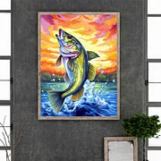Smallmouth Bass 30*40CM(Canvas) Full Round Drill Diamond Painting