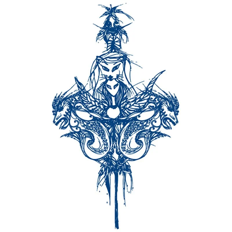 Juice Ink Tattoos Body Art Lasting Waterproof Temporary Tattoo Sticker Scorpion Snake Tatoo Arm Fake Sun Tatto Women Men