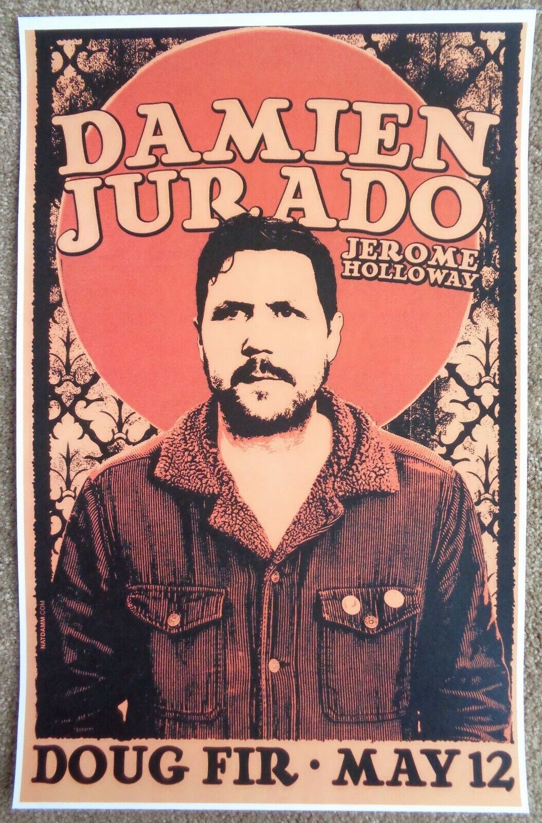 DAMIEN JURADO 2014 Gig POSTER Portland Oregon Concert