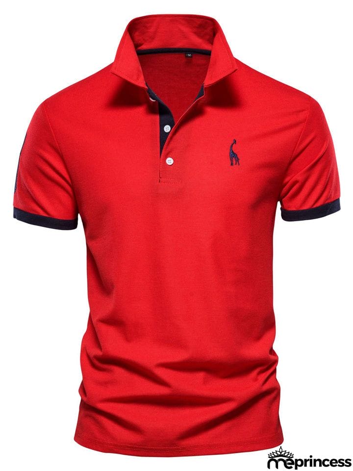 Men's Casual Slim Fit Short Sleeve Polo Shirt