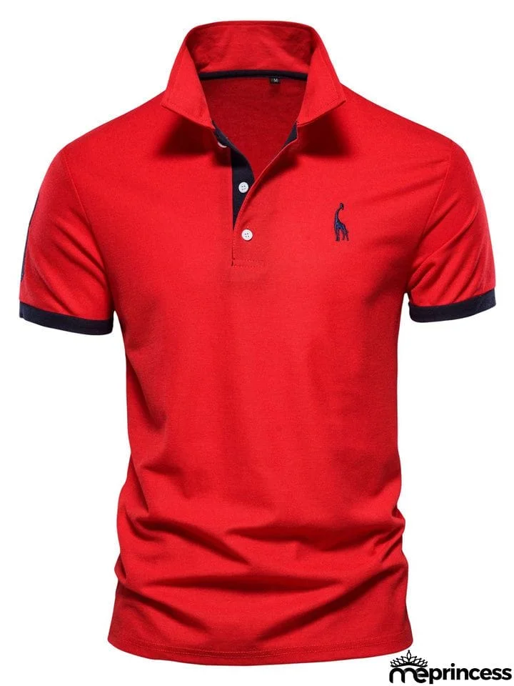 Men's Casual Slim Fit Short Sleeve Polo Shirt