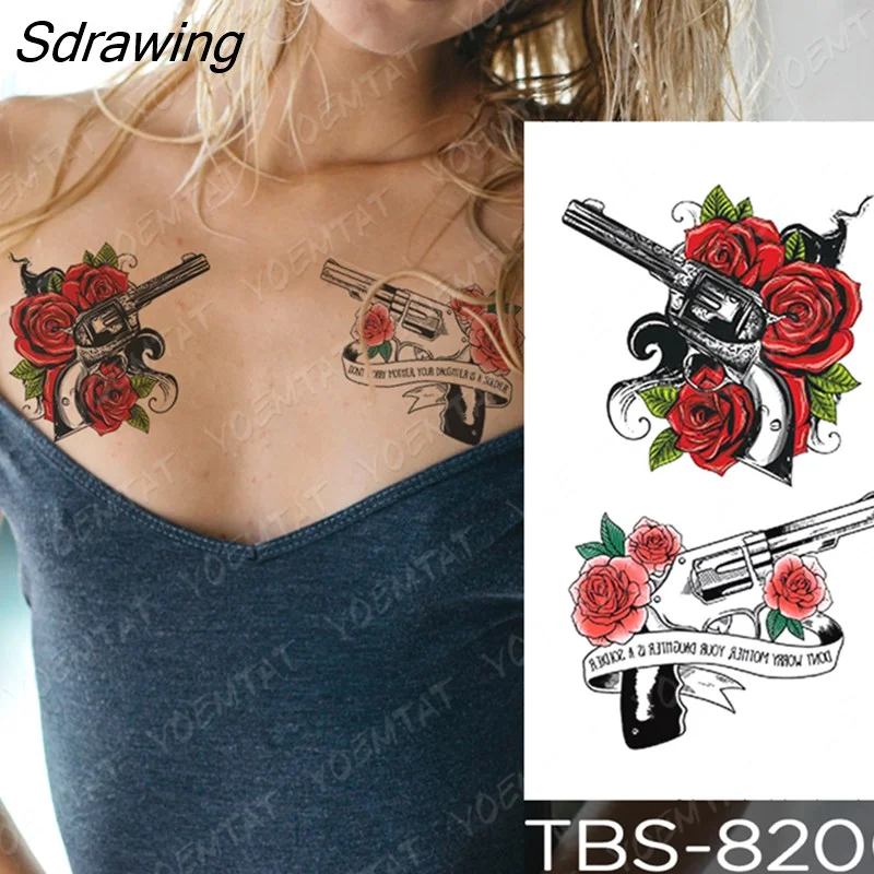 Sdrawing Temporary Tattoo Sticker forest eagle wolf butterfly Flash Tattoos Gothic Y2K Body Art Arm Fake Tatoo Men Women