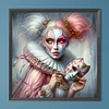 White Powder Clown-Full Round Diamond Painting 40*40CM