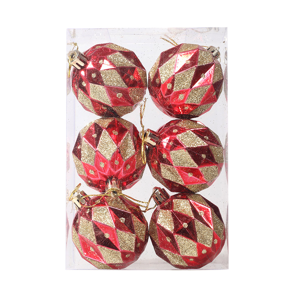 

6pcs Christmas Balls Plastic Creative Colored Paint Xmas Tree Decor Balls, 501 Original