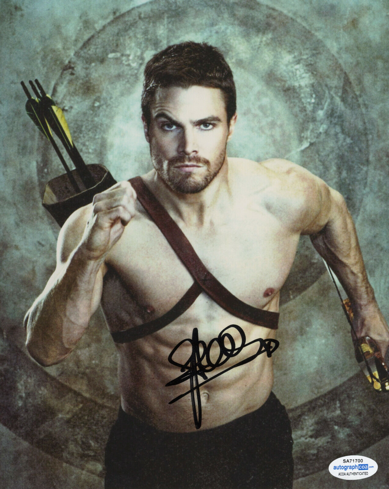 STEPHEN AMELL SIGNED ARROW 8x10 Photo Poster painting #2 OLIVER QUEEN HEELS ACOA COA EXACT PROOF