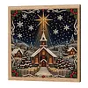 (20x20cm)Xmas Snow Town DIY Pearl Painting Art With Inner Wooden Framed Kit