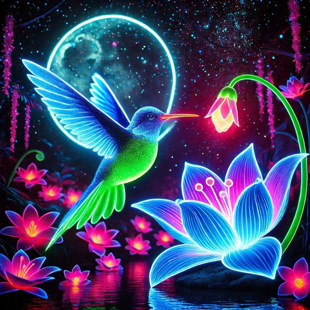 Luminous Hummingbirds 30*30cm(canvas) full round drill diamond painting