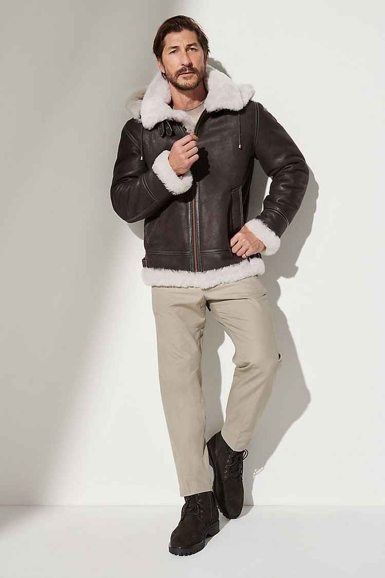 Classic Sheepskin B-3 Bomber Jacket - Big (58-64)