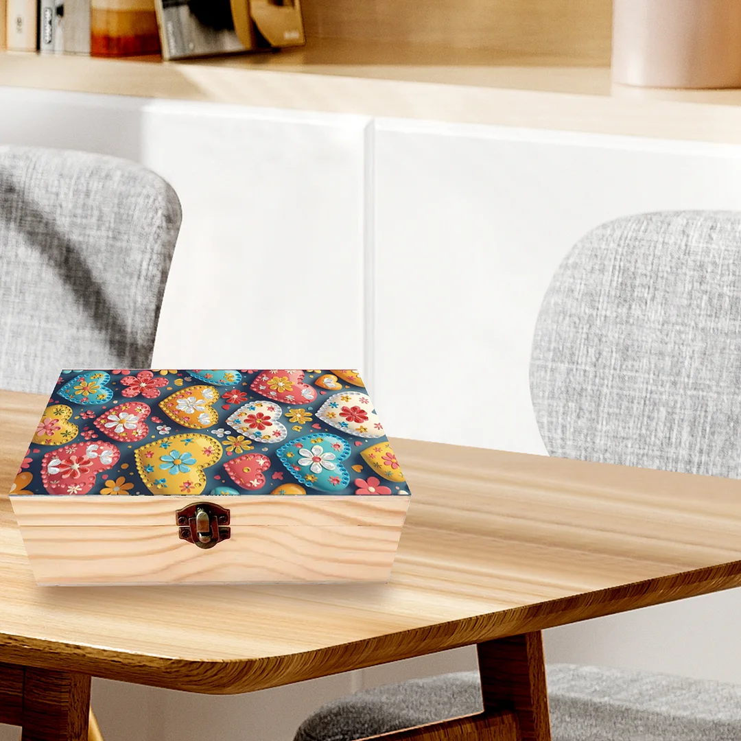 1Pc DIY Diamond Painting Wooden Storage Box Jewelry Box Kits (MZH017)